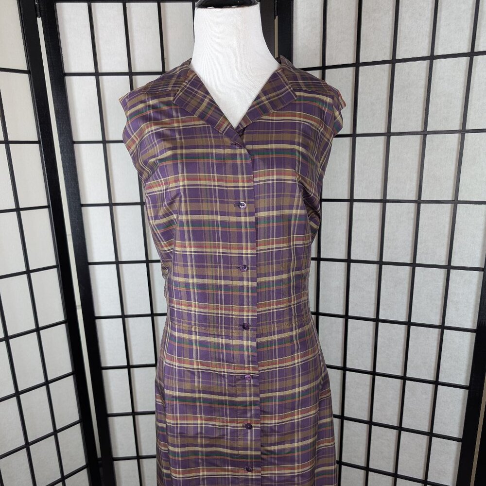 Kate Hill Plaid Midi Dress Size 16W